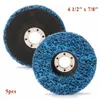 5pcs Abrasive Tools 110mm Poly Strip Wheels Paint Rust Removal Clean Angle Grinder Discs Blue