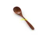 100pcs/lot 13*3cm Natural Wooden Spoon Round Scoop Tea Honey Coffee Condiment Salt Sugar Wood Spoon