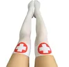 Çorap Çorap Komik Cosplay Diz Üzerinde Çizgili Çorap Çorap Cadılar Bayramı Kan Çatal Kemik Desen Bayan Terör