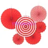 6 stks / partij Fans Papier Garland Zomer Party Decoratie Set Hollow Tissue Hangende Tropische Hawaiiaanse Bruiloft Decor QW7710