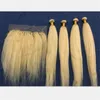 Kinky proste 613 Blond Brazilian Virgin Hair 3bundles z czołowym zamknięciem włoski gruboziarnisty Yaki Blonde 13x4 Pełna koronkowa front W4793139