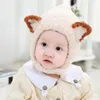 new Lovely fox ear winter windproof hats scarf for kids crochet headgear soft warm hat baby winter beanies Boys Girls