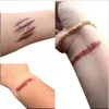 Татуировки зомби шрамов с поддельными щебнями Кровавый макияж Хэллоуин украшения рана наращивание страшной травмы крови