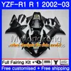 보디 용 YAMAHA YZF R1 YZF1000 YZF-1000 YZFR1 02 03 보디 공사 237HM.0 YZF R1 02 YZF1000 YZF-R1 2002 2003 페어링 프레임 럭키 스트라이크 화이트