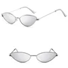 Pequenas mulheres gato olho óculos de sol moldura de metal vintage cateye sol óculos para homens 7 cores atacado melody2041