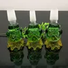 Glazen pijpen roken produceren handgeblazen waterpijpen groene kroon spookhoofd glazen bubbelkop