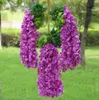 10 Colors White Green Artificial Flowers Simulation Wisteria Vine Wedding Decorations Long Silk Plant Bouquet Door Room Office Garden