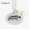 Metal Stamping Ideas MAMA Inspirational Hand Stamped Engraved Custom Charm Pendant Chain Necklace Gift Jewelry 18Inch 22MM 10Pcs L274F