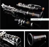 Kina Brand Ebony Wood Clarinet BB Professionell Spela Musik Importerad Ebony Clarinet Woodwind Instrument med Fodral Gratis frakt