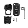 Auto Styling 3-knop Folding Flip Car Key Case voor Kia Rio Remote Key FOB Cover Vervanging met Uncut Blade