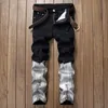 Męskie zmartwione Ripped Skinny Jeans Designer Slim Motorcycle Moto Biker Męskie Dżinsowe Spodnie JS18711