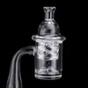 Accessoires pour fumeurs 25mm Flat Top Quartz Banger + Quartz Trep Peal + 31mm OD Spin Carb Cap pour conduites d'eau Dabber Bongs en verre Dab Oil RigsSKGA619+SKGA697-Q-2+SKGA946