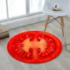 Antidérapant 3D impression de fruits salon tapis rond salon tapis de sol enfants chevets tapis table basse coussin de pied lavable Cryst4155754