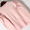 Nuovi maglioni manica argento fungo nero stereo chiusura rosa cardigan lavorato a maglia Coltiva la moralità cappotto collo rotondo femminile