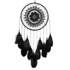 Handmade Lace Dream Catcher Circular With Feathers Hanging Decoration Ornament Craft Gift Crocheted White Dreamcatcher Wind Chimes GA122
