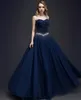 Dark Navy Ball Gown Evening Dresses Prom Dresses Long Sweetheart Bantage Back Prom Gowns Ball Gown