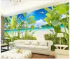 papel de parede 3D Custom Photo mural Wallpaper Tropical rainforest coast landscape decorative painting background wall home decoration