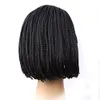 도매 판매 재고 꼰 상자 머리 띠 머리 가발 합성 머리 여자 레이디 일일 의상 전체 머리 가발 자연 검은 색