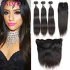 10A Nature Color Brazilian Strain Virgin Hair Bundles with Closure Lavorting Hair Extensions Straight 3 Bundles with Lace Frontal