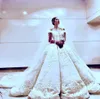 Abiti da sposa classici ed eleganti increspati Perline Applicazioni di pizzo Abiti da sposa in tulle Abiti da sposa 2018 Abiti da sposa affascinanti taglie forti su misura