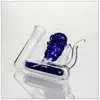 3 Inch Blue Skull Ash Catcher 14mm 18mm Joint Glass Ash Catchers Inline Percolator Ashcatcher For Glass Bong Smoking Accessories PT01