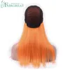 Parrucca anteriore in pizzo dritto peruviano / malese / brasiliano / malese Parrucca per capelli colore arancione puro pre-colorata 14-16 130% pizzo capelli remy frontale