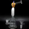 Glass Dab Rig 만화 패턴 디자인 Hookahs Come with Glass Bowl