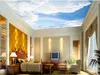 3D 천장 사용자 정의 푸른 하늘, 흰 구름, 비둘기 벽지 3d stereoscopic non-woven hd 3d ceiling