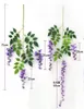 1,1 Meter lange elegante künstliche Seidenblume Wisteria Vine Rattan für Hochzeitsdekorationen Blumenstraußgirlande