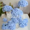 NOVO Design Design Artificial Silk Hydrangea Flor Head Wedding Bouquet Decoration ou DIY Production Pedido de produção com flores 50pcs /lote