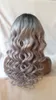 8a Grade Włęki Wig Brazylijski Glueless Pełne Koronkowe Peruki # 1B Szary Ombre Body Wave Ludzkie Włosy Koronki Peruki Czarne Kobiety