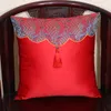 Luxury Patchwork Tassel Silk Cushion Cover Christmas Cushions Home Decor Lumbar Support Pillow High End Empty Cushion Case Chinese