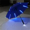 Creative LED Light Annons Paraplyer Blade Runner Nattskydd Lysande Paraply Bone Anti Corrosive Paraguas Four Color 38JN FF