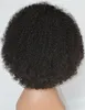 Afroamerikanische gehäkelte geflochtene lockige Echthaar-Perücken für schwarze Frauen, kurze, verworrene, leimlose Afro-Spitze-Front-Perücke, 130 % Dichte, zum Verkauf, 25,4 cm