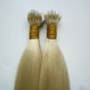 613 светлые девственные волосы Micro Nano Loop Ring Hair 100 г 7a 100 Remy Hair Прямые микробусины для наращивания 100 шт. Нано кольца Бусины4979940