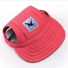hundkläder varumärke hatt med öronhål sommar liten husdjur canvas cap valp baseball visir hattar utomhus tillbehör ywy898