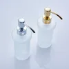 Vloeibare zeepdispensers Luxe goudkleurige zeepdispenser wand gemonteerd met frosted glazen container fles badkamer producten HK-38