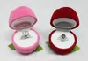 Flockning Red Jewelry Box Rose Romantic Wedding Ring Earring Pendant Necklace Jewely Display Present Box Jycken Förpackning GA32203T
