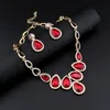 intero jiayijiaduo set di gioielli africani set di collana di cristalli color oro e orecchini per le donne gioielli di nozze di cristallo rosso9898239