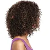 Мода Африка Курша парик для волос девушка Леди Синтетические взрывные головы парики светло -светлый цвет короткие кудрявые парики роскошные кружевные парики передние парики