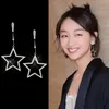 Five-pointed star Dangle & Chandelier rhinestones Fashionable long temperament Stud Earrings Exaggerated Earrings wholesale