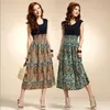 Lady Floral Vestidos Verão Flor Print Bohemia Estilo Mulheres Vestido Longo Sleaveless Colete Maxi Dress Girl