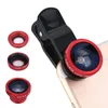 Objectif Fisheye 3 en 1 objectifs de téléphone portable oeil de poisson + grand angle + objectif de caméra macro pour iphone 7 6s plus 5s/5 xiaomi huawei samsung