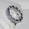 Choucong Femmes Bijoux À La Main Fleur Style Diamant 925 Sterling argent Bague De Fiançailles De Mariage Anneau Sz 5-11 Cadeau