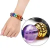 7 Chakra Healing Bracciale Pietre naturali Perline Yoga Bracciale bilanciamento Volcanic Lava Preghiera buddista Mala Meditazione Perline pietre preziose