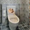 Gatos 3D adesivos de parede adesivos de vaso sanitário vista cães vívidos banheiro decoração caseira decalques de vinil de vinil adesivo de arte de parede 9529041