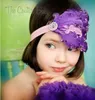 2017 Bebê Flores Headband Bandas Headwear Crianças Vermelho Branco Penas Headdress Flor Grânulos Noiva