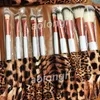 مجموعة فرش مكياج مكونة من 24 قطعة Leopard Brush مجموعة كاملة من مجموعة فرش للوجه والعين Eyeshadow Eyeliner Pencil Makeup Brush Brush