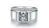 패션 주얼리 괜 찮 아 요 보석 솔리테어 남자 반지 2ct Cz ​​birthstones 925 스털링 실버 약혼 웨딩 밴드 반지