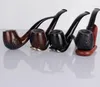 Ny Hot Hand Free Ebony Ebony Pipe Pipe Bent Handle Cigarettr￶kningsplats Partihandel